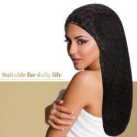 XLSXEXCL ample-space hair net accommodates thick or long hair.