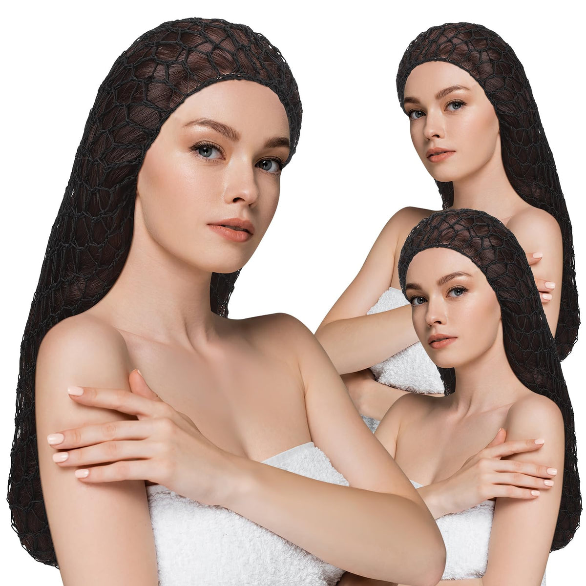 XLSXEXCL five-piece snood pack for women provides comfortable, breathable mesh coverage.