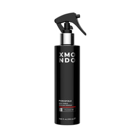 XMONDO Hair Forcefield Heat Shield bottle front view with heat protection.