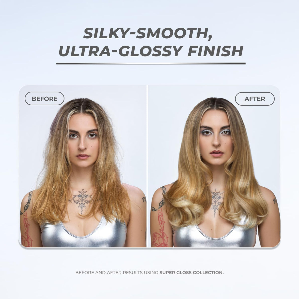 XMONDO Hair Super Gloss Leave-In Mist spritz disperses evenly on damp hair for detangling.