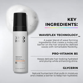 Dispensing XMONDO Wave Foam onto damp hair for even coverage