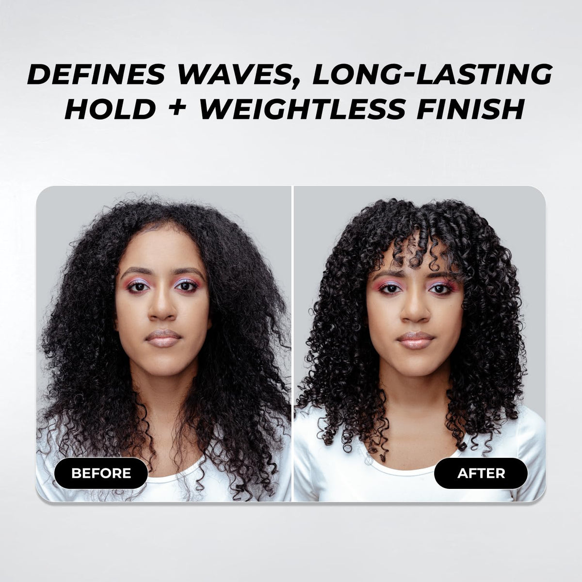 Final look: touchable, hydrated waves after using XMONDO Wave Foam