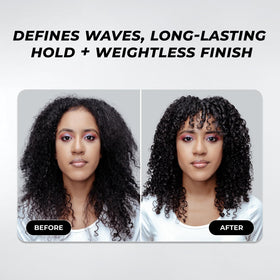 Final look: touchable, hydrated waves after using XMONDO Wave Foam