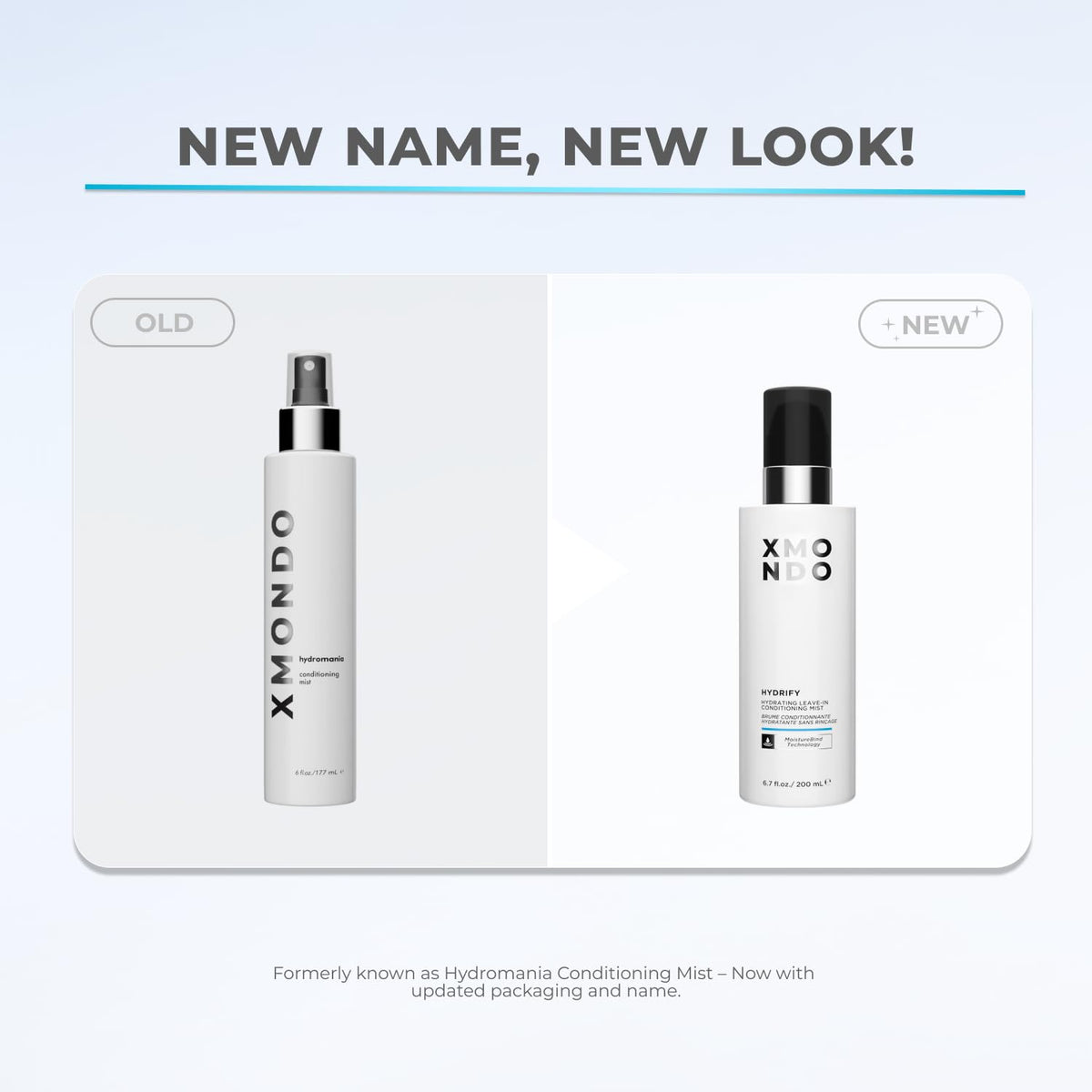XMONDO Hydrify spray application shows even mist for damp hair