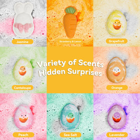 XmtJXn Easter bath bombs colorful fizz in tub for sensory fun