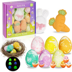 XmtJXn Easter bath bombs gift box for kids' bath time with colorful design