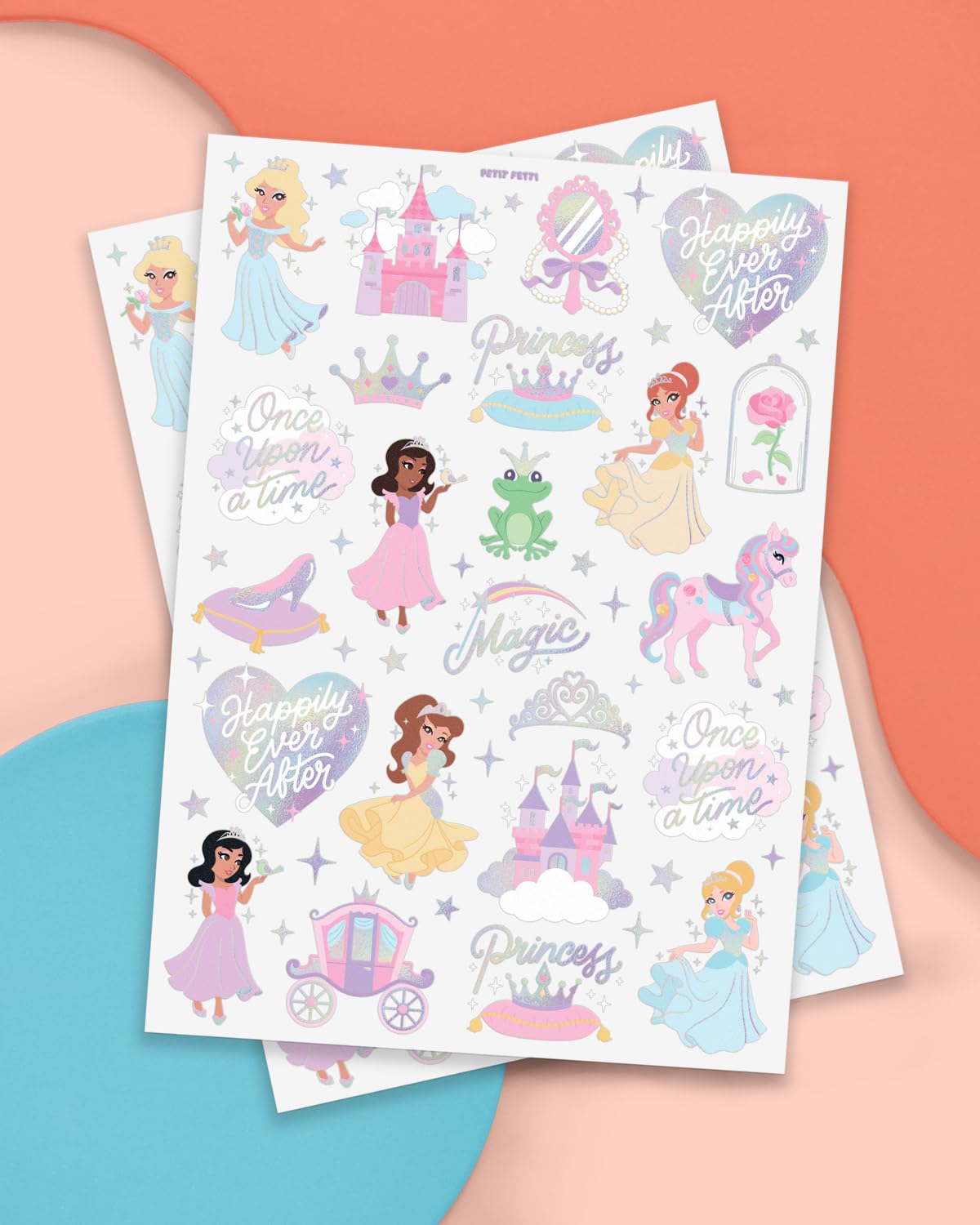 xo, Fetti heart and tiara designs, ideal for princess-inspired party favors.
