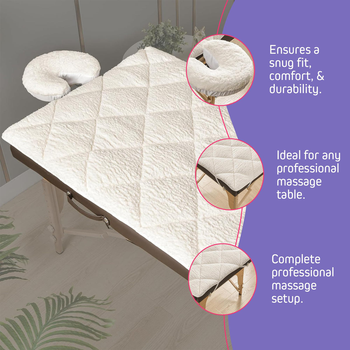 XOLLOZ hypoallergenic pad protects equipment while comforting clients.