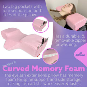 XOLLOZ Lash Pillow durable, washable cover stays clean between clients