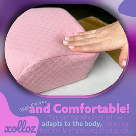 XOLLOZ Lash Pillow side pocket storage keeps tools within reach during sessions