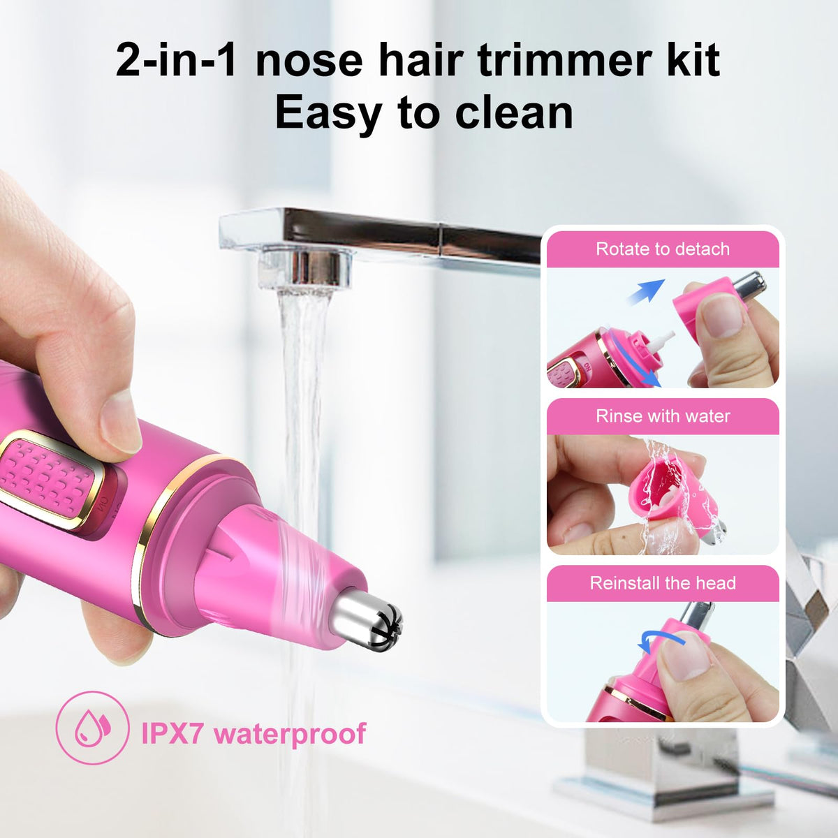 XOOMRSCP IPX7 waterproof rose trimmer for shower use.