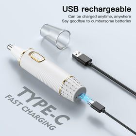 XOOMRSCP Nose Hair Trimmer USB charging for convenient power.