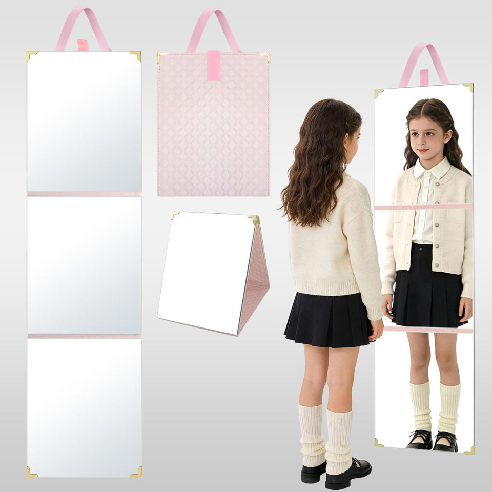 Xoudsi foldable travel mirror closed pose, portable and safe.