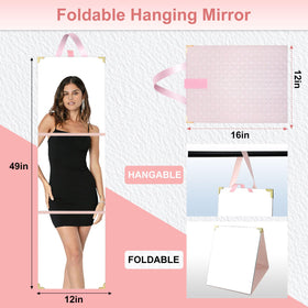 Xoudsi mirror hanging setup on door for flexible placement.