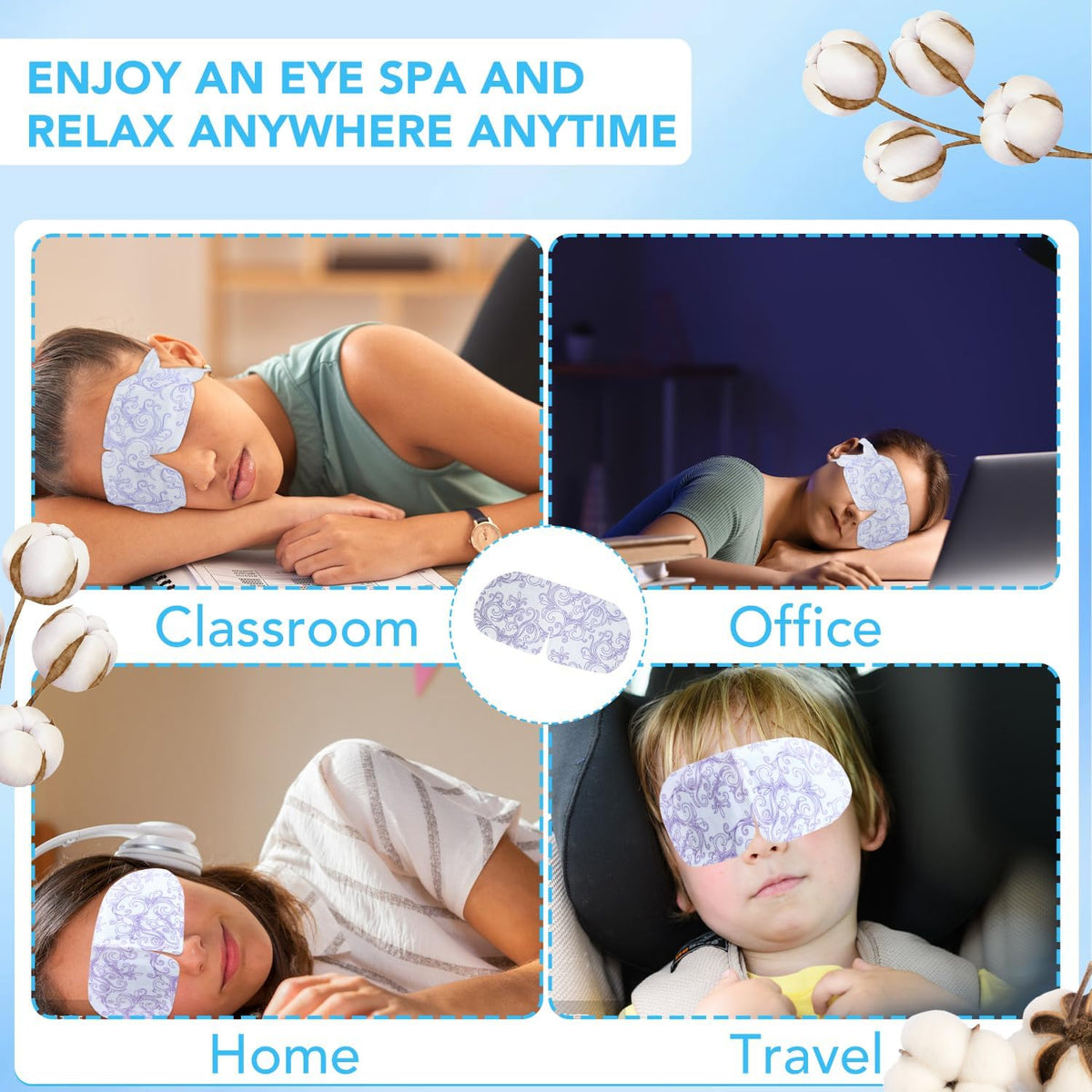 XPCARE 60-pack steam eye masks gift-ready for friends and family