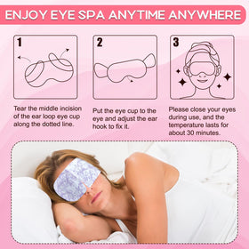 XPCARE Rose eye mask worn during travel for on-the-go relief