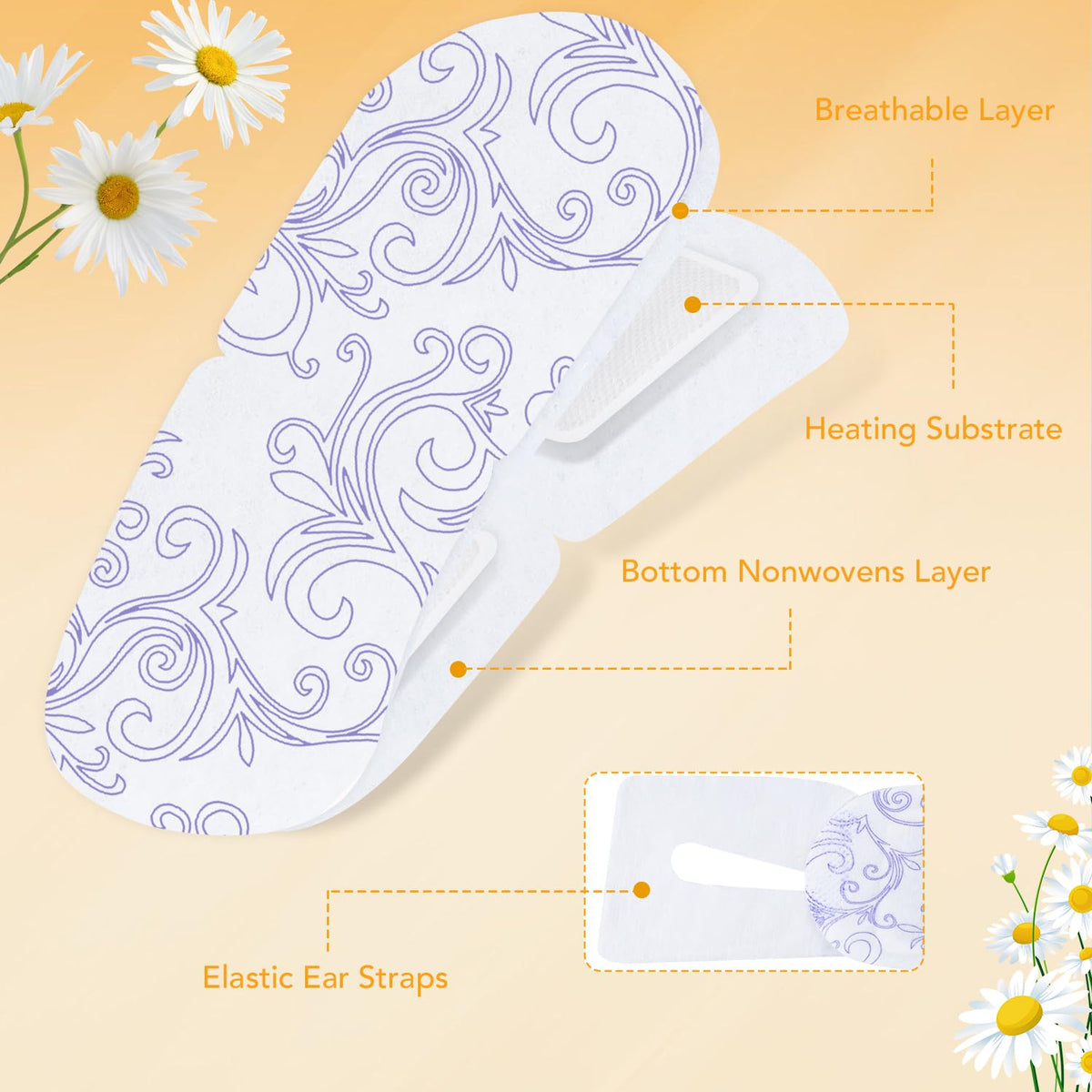 XPCARE steam eye mask chamomile worn for relaxation during a break
