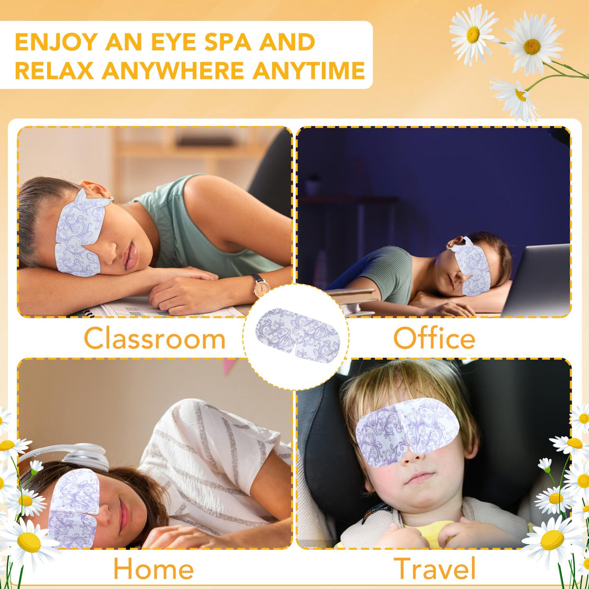 XPCARE steam eye mask chamomile travel-friendly packaging for flights and commutes