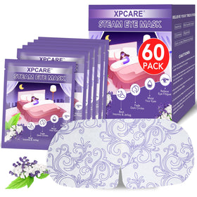 XPCARE steam eye mask lavender packaging with individual sachets for on-the-go relief.