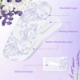 XPCARE steam eye mask lavender individually wrapped for easy, mess-free use.