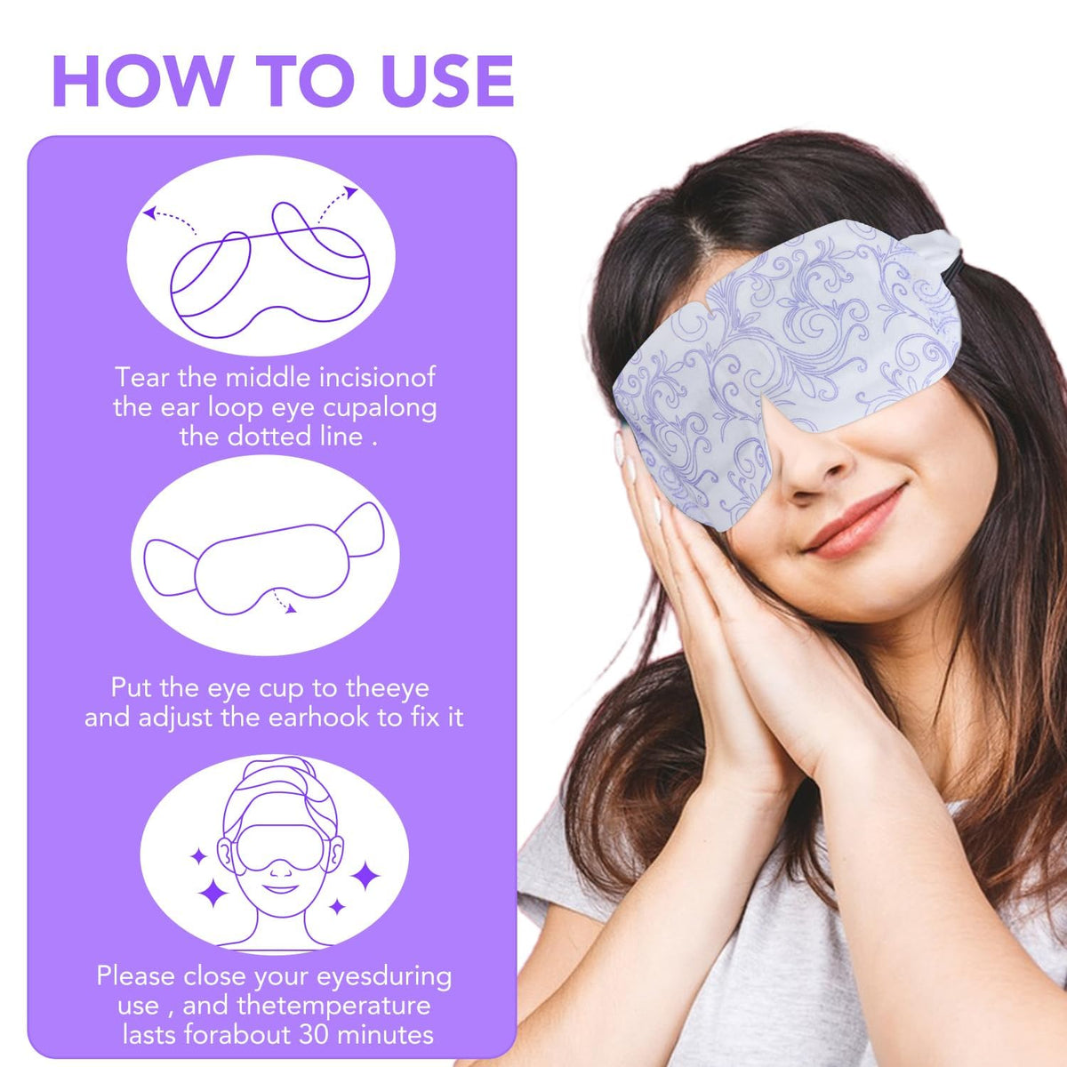 XPCARE steam eye mask in travel scene illustrating easy breaks during journey.