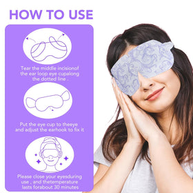 XPCARE steam eye mask in travel scene illustrating easy breaks during journey.
