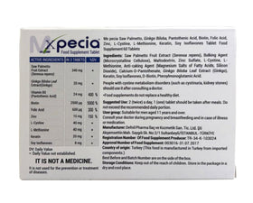 Close-up of XPECIA Men DHT Blocker tablets showing compact daily dose