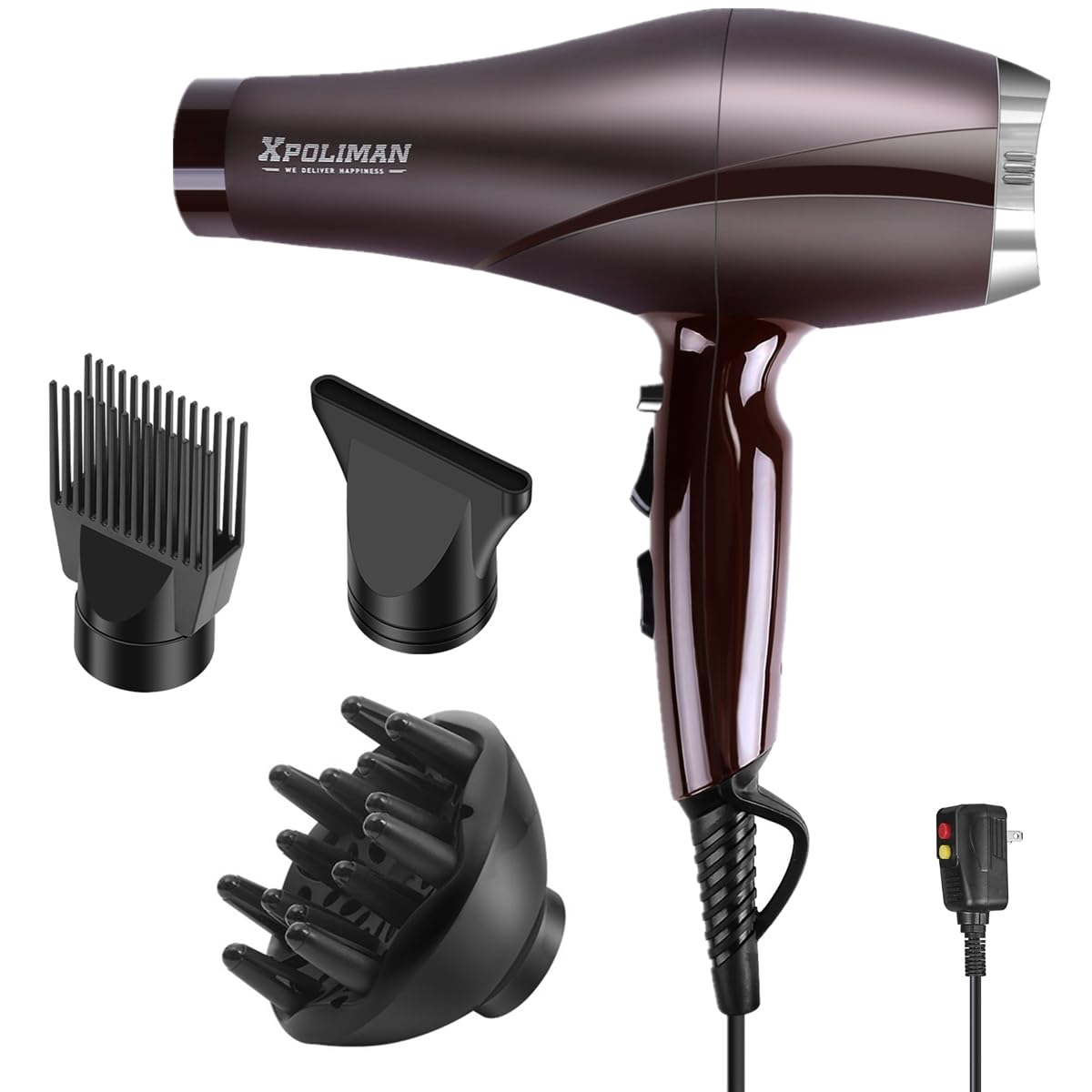 Xpoliman 2000W motor powering fast drying for thick hair