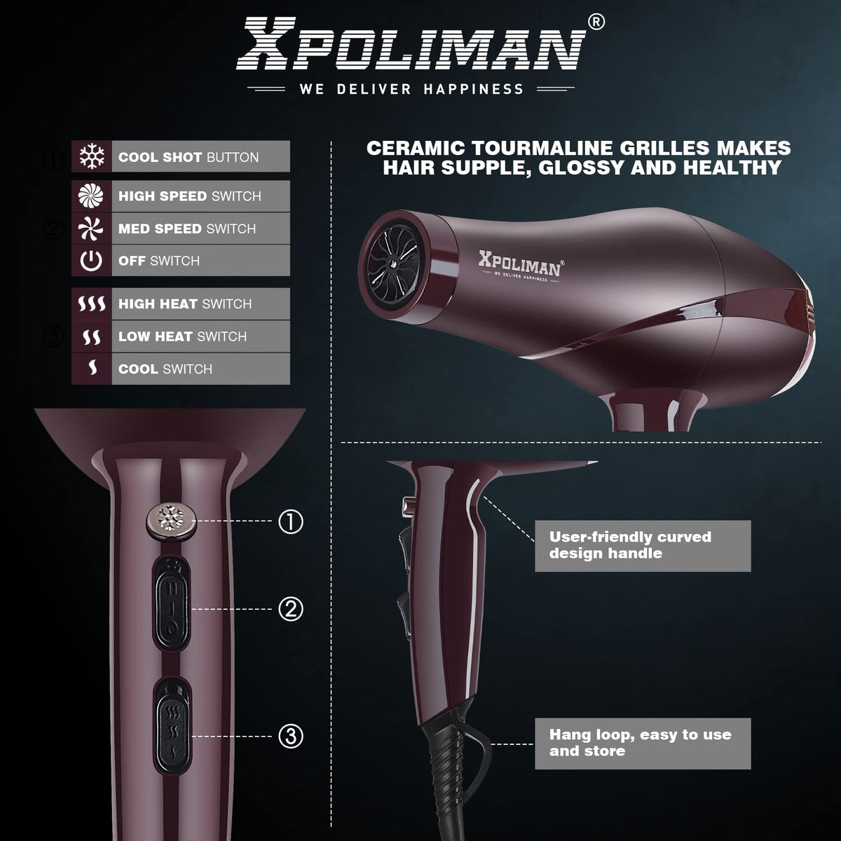 Xpoliman concentrator nozzle for precise, sleek styling
