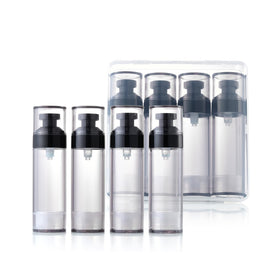 XQNCBY airless bottle with wide opening for quick, mess-free refills.