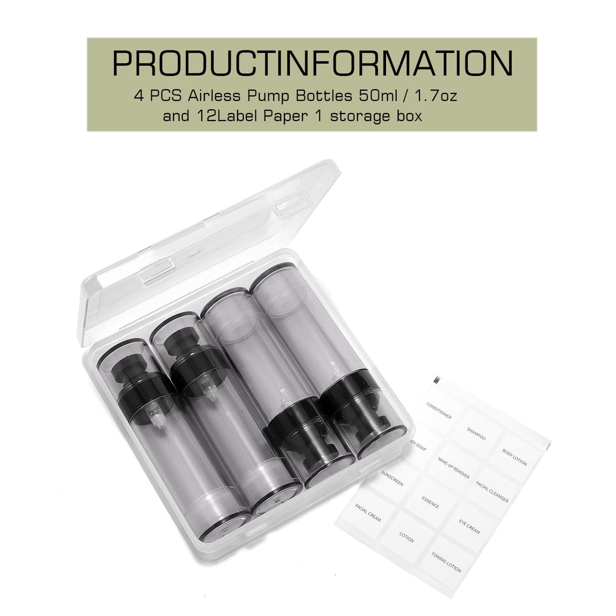 XQNCBY transparent case keeps bottles organized during travel.