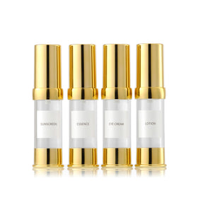 XQNCBY Gold 15ml airless bottle with pump for precise, mess-free dispensing