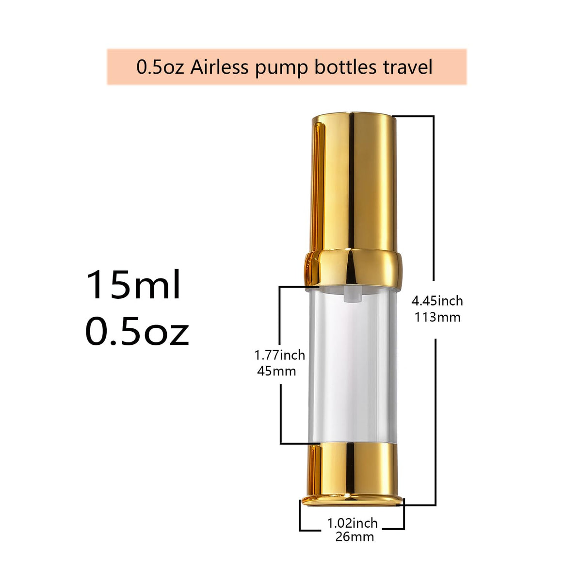 XQNCBY Gold 15ml travel-size bottle set ideal for packing in carry-on bags