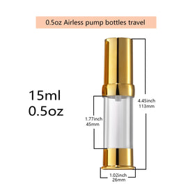 XQNCBY Gold 15ml travel-size bottle set ideal for packing in carry-on bags