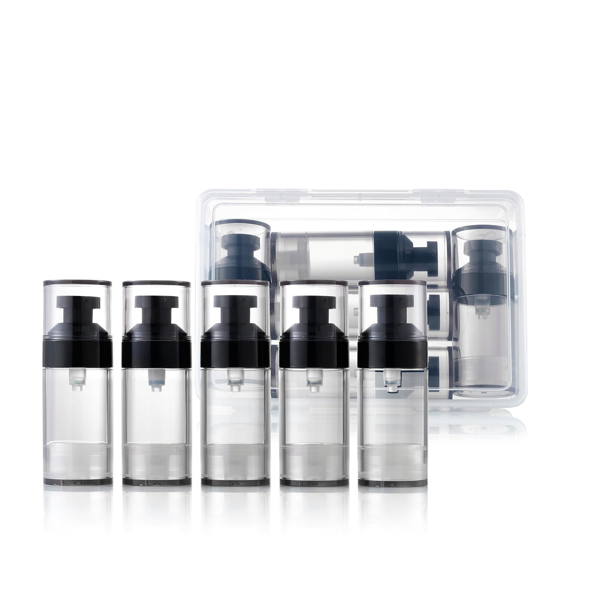 XQNCBY airless bottle travel 5-pack keeps serums fresh on the go