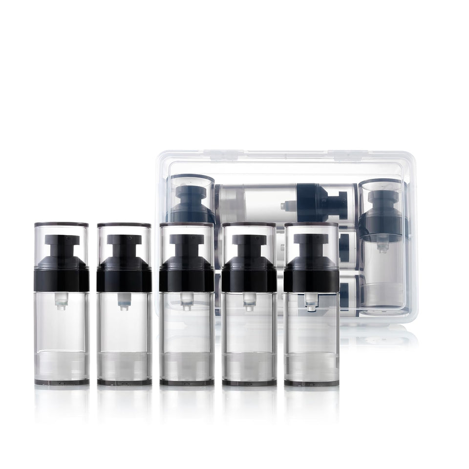 XQNCBY airless bottle travel 5-pack keeps serums fresh on the go