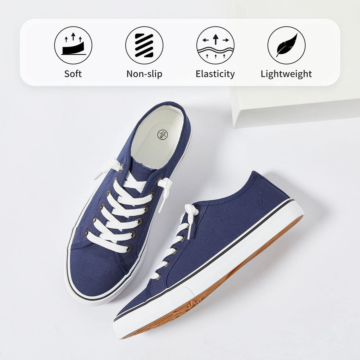 XRH Navy canvas sneaker with breathable upper for all-day comfort.