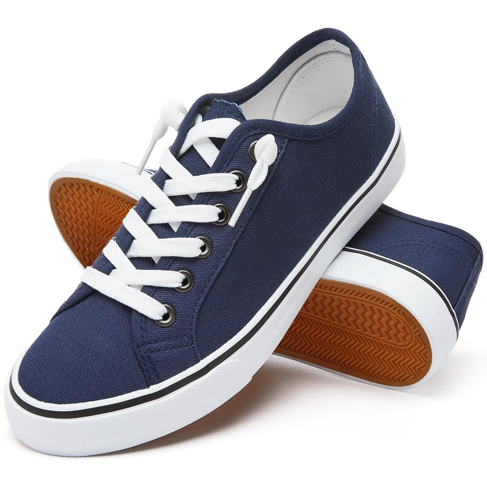 XRH women's navy canvas sneaker upper breathable for all-day comfort.