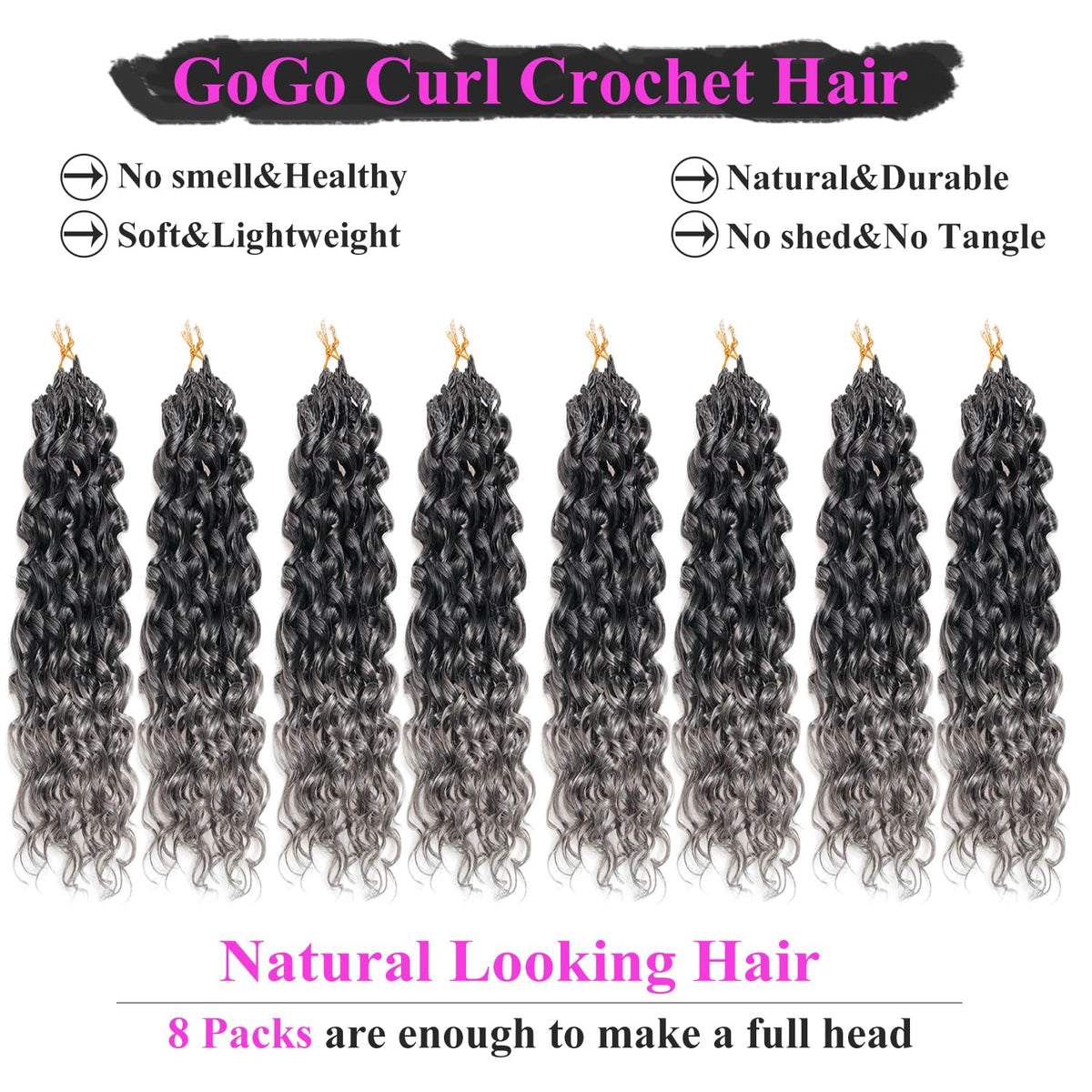 XSASLYET Gogo Curl pre-looped crochet hair demonstrates quick, beginner-friendly installation.