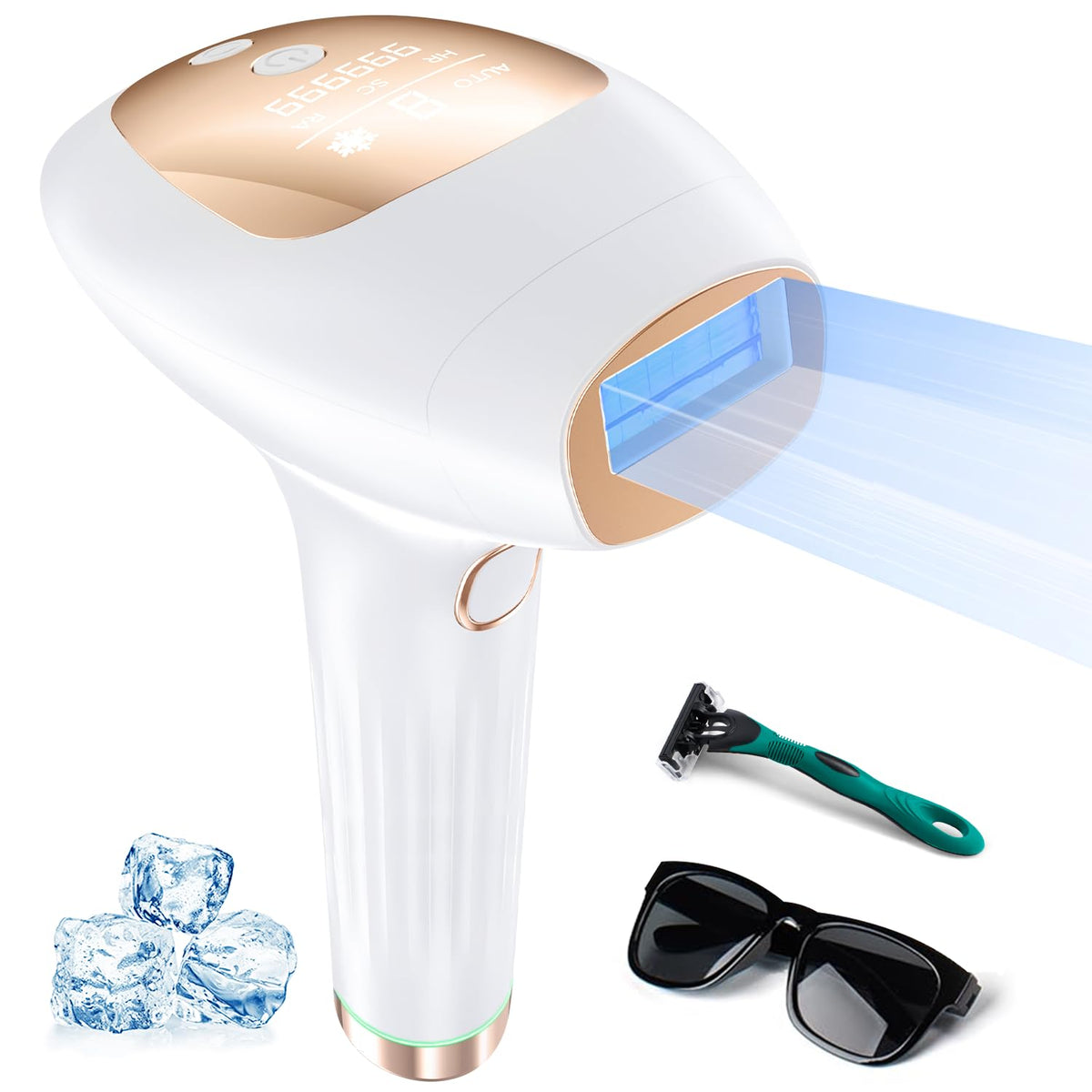 Xsoul hair removal device with ice cooling for a comfortable session.