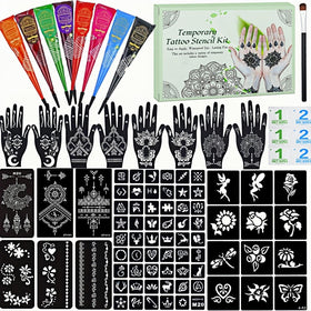 XsXiXi temporary tattoos kit large stencils for reusable, party-ready body art.