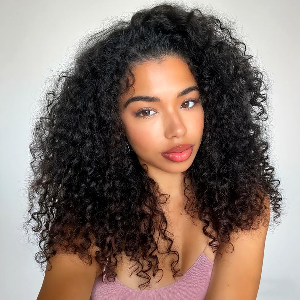 XSY half wig deep wave 16inch natural texture for everyday wear.