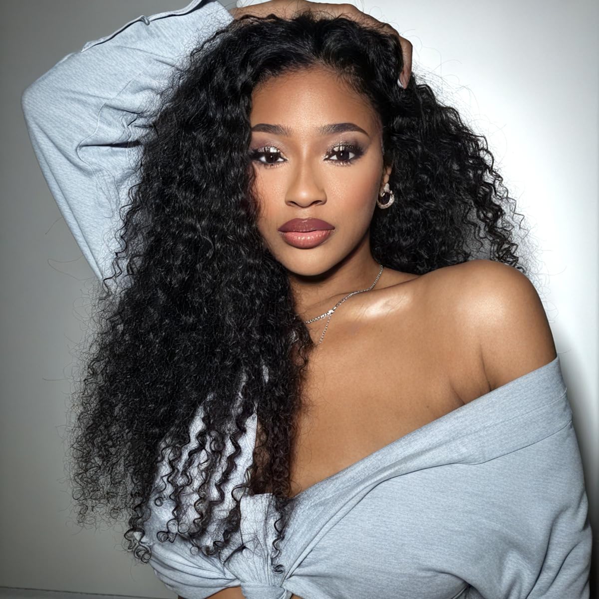 XSY Half Wig Deep Wave 22 inch with headband-ready design for quick, secure wear on the go.
