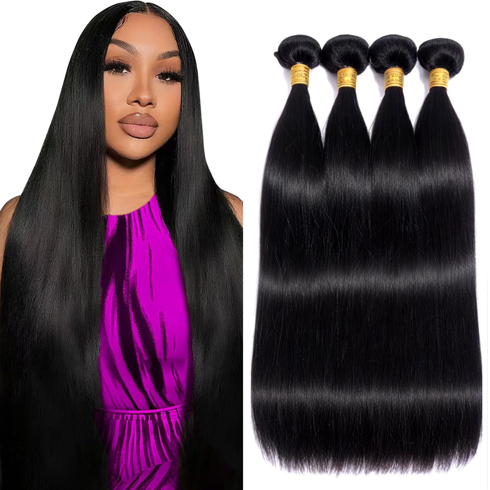 XSY straight hair bundles packaging shows premium quality and ready-to-use extensions.