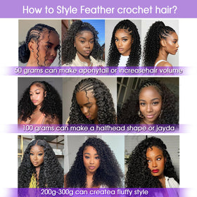 XSY invisible knot crochet 18in deep wave closeup highlights seamless hair integration.