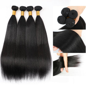 XSY straight bundles double-machine weft for durable, fuller-looking hair.