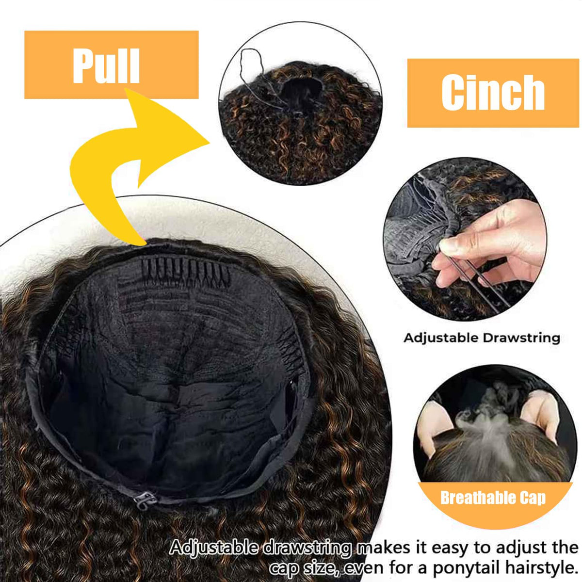 XSY three-in-one drawstring wig offers quick wear
