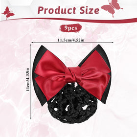Xthrotsenk bowknot hair snood in red for a polished look.