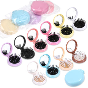Xthrotsenk folding travel mirror brush set for on-the-go styling