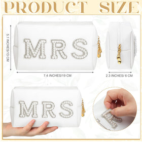 Xtinmee MRS pearl letter makeup bag for wedding day kit